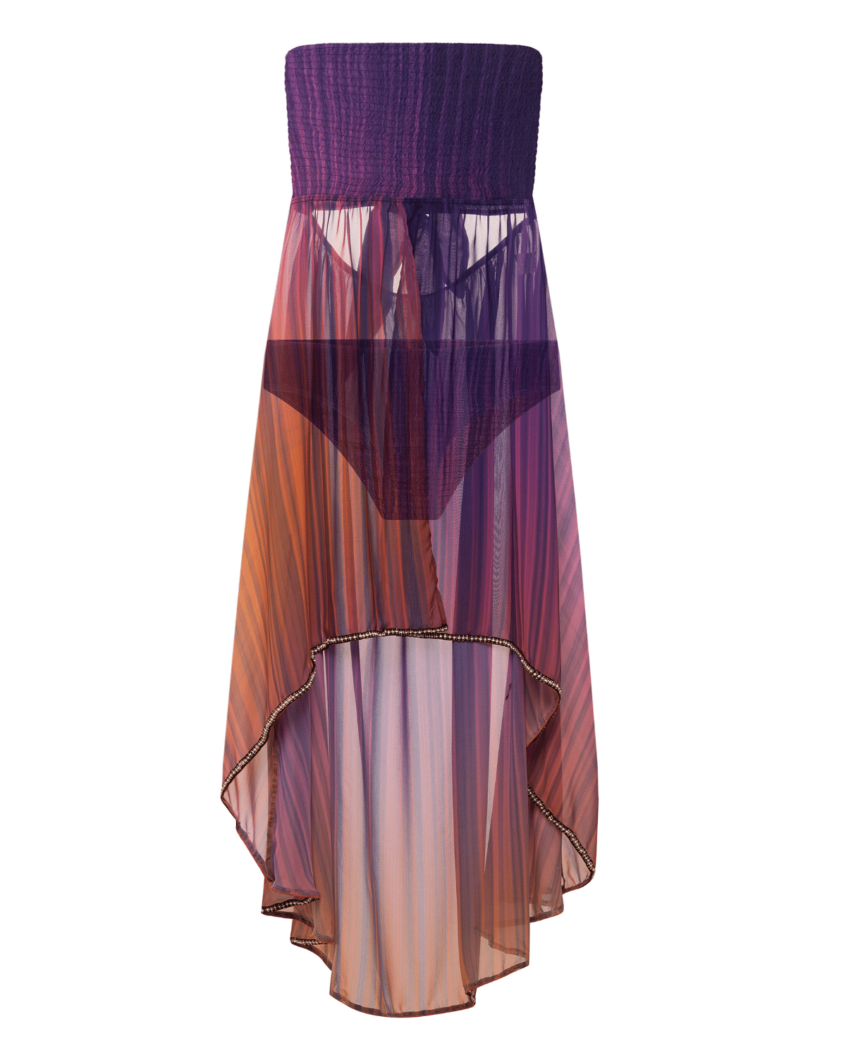 High-Low Smocked Dress | OrangePurple