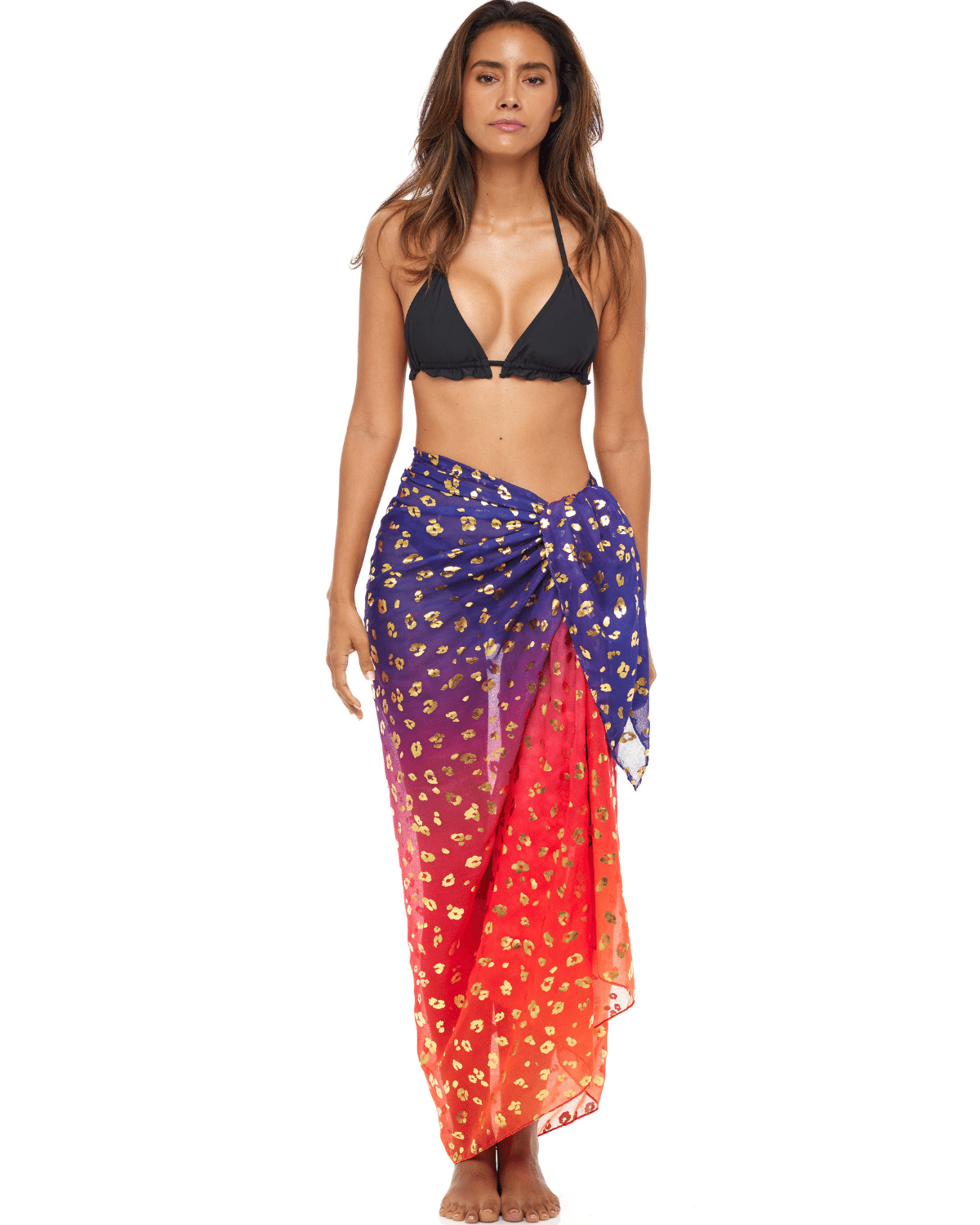 Gold wrap beach sales skirt
