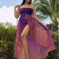 High-Low Smocked Dress | OrangePurple