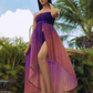 High-Low Smocked Dress | OrangePurple