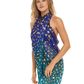 Gold Leopard Beach | Sarong | Pareo | Beach Scarf | Wrap | BlueMulti